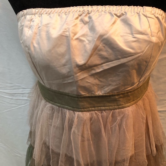 Ryu Green Brown Strapless Tiered Ruffled Sundress - Picture 2 of 5